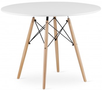 Skandynawski stół z białym blatem okrągłym Todi 100 cm
