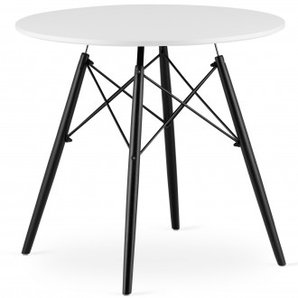 Loftowy stół na czarnych nogach Todi 80 cm