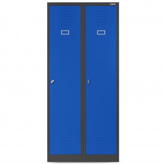 Szafa socjalna czterokomorowa Kacper 80x50x180 cm antracyt/niebieski