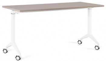 Biurko z kółkami i beżowym blatem Yumi S 150x70 cm