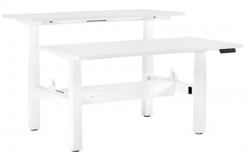 Podwójne biurko do pracy z regulacją wysokości Fighter Double Desk biały/biały