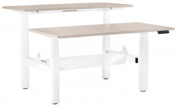 Podwójne biurko do pracy z regulacją wysokości Fighter Double Desk beżowy/biały