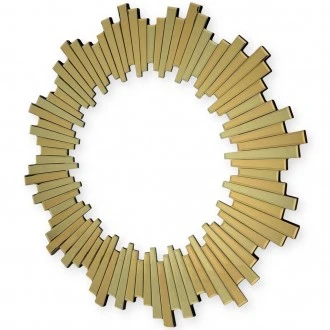 Okrągłe lustro Sunset Gold 80 cm w ozdobnej ramie