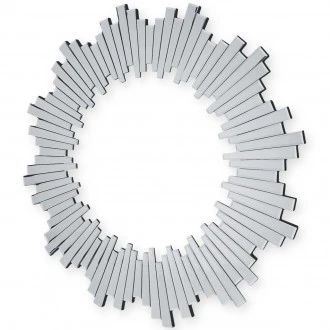 Okrągłe lustro Sunset Silver 80 cm w ozdobnej ramie