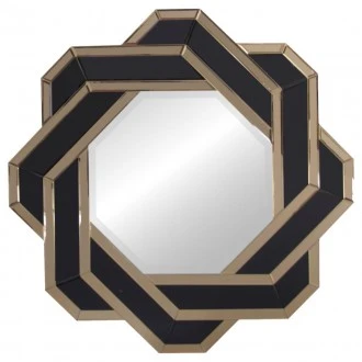 Ozdobne lustro geometryczne Silvia 80 cm ciemnozłote