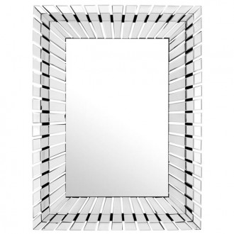 Designerskie lustro ze szklaną ramą geometryczną Pinori 120/90 cm