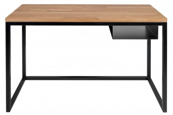 Industrialne biurko z półką i metalowym wspornikiem Livio 120x50 cm