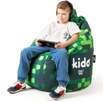 Dziecięca pufa gamingowa z granulatem Kido by Diablo Craft Edition