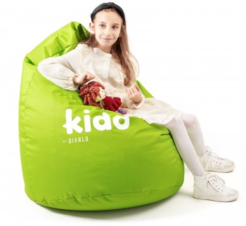 Dziecięca pufa gamingowa z granulatem Kido by Diablo zielona