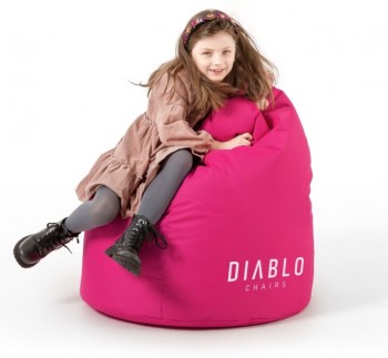 Dziecięca pufa gamingowa z granulatem Diablo Chairs, różowa