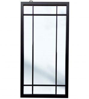 Wysokie lustro okienne z czarnymi szprosami Brooklyn 140/70 cm
