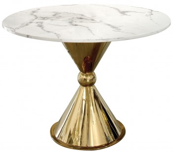 Designerski stół z białego marmuru Clessidra 100 cm z oryginalną podstawą
