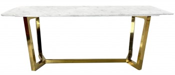 Marmurowy stół do jadalni w stylu glamour Roseta 200 cm biały