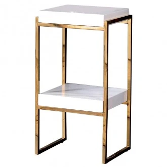 Regał w stylu glamour z dwoma półkami Rodez 63 cm