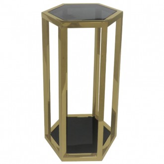 Stolik pomocniczy z przyciemnianym blatem szklanym Ravello 30x26 cm