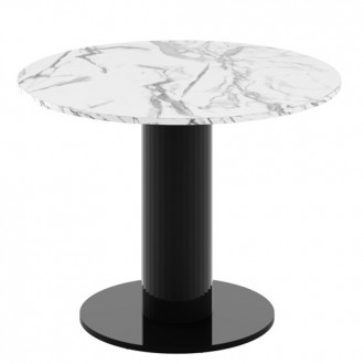 Nierozkładany stół jadalniany Solo z blatem w imitacji marmuru połysk
