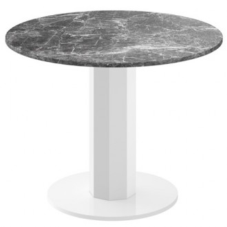 Nierozkładany stół jadalniany Solo z blatem w imitacji marmuru mat