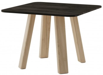 Kwadratowy stół z litego drewna dębowego SkoV 100x100 cm