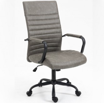 Krzesło biurowe tapicerowane ekoskórą z przeszyciami Q306