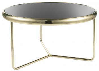 Okrągły stolik kawowy ze szklanym blatem Scarlet czarny/złoty