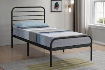 Jednoosobowe łóżko metalowe Bolonia 90x200 cm czarne