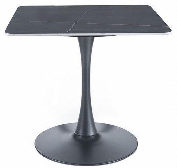 Kwadratowy stół z ceramicznym blatem Espero II czarny mat/czarny