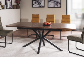 Industrialny stół rozkładany z blatem w kolorze orzechu Logan 160-200 cm