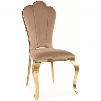 Krzesło jadalniane glamour tapicerowane aksamitem Queen Velvet
