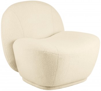 Kremowy fotel wypoczynkowy z tkaniny typu baranek Gladstone