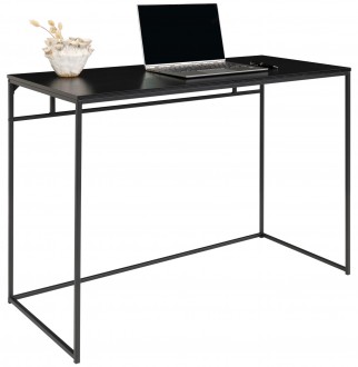 Czarne biurko komputerowe w stylu loftowym Vita