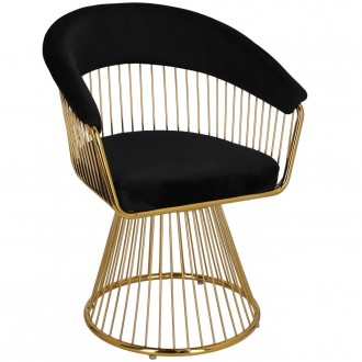 Złote krzesło jadalniane w stylu glamour Feeny Velvet
