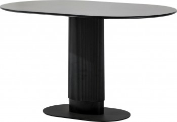 Owalny stół z frezowaną nogą Maxim czarny