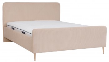 Skandynawskie łóżko tapicerowane z pojemnikiem na pościel Bella