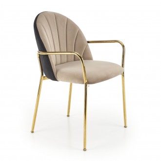 Krzesło na złotych nogach K500 z podłokietnikami