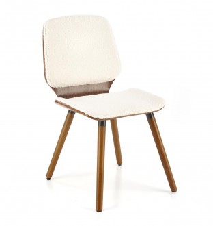 Krzesło K511 z tkaniny bouclé i sklejki