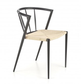 Metalowe krzesło K515 z siedziskiem ze sznurka