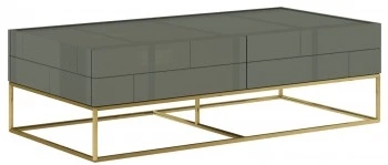Ława glamour na złotych płozach Rose Hill RH06 z szufladami
