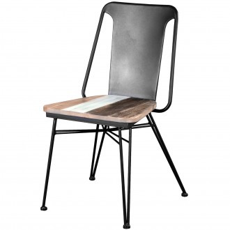 Loftowe krzesło z drewnianym siedziskiem Adesso D03A