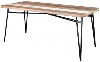Loftowy stół jadalniany z drewnianym blatem Adesso D05-140