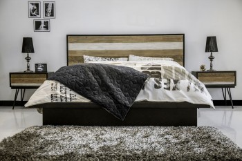 Łóżko sypialniane z drewnianym zagłówkiem Adesso K01 180 cm