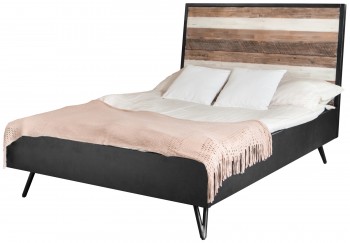 Łóżko sypialniane z drewnianym zagłówkiem Adesso Q01 140 cm