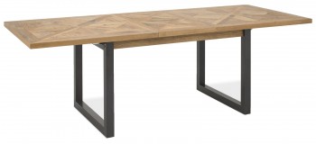 Rozkładany stół industrialny z drewnianym blatem Indus 01-2 190-240 cm