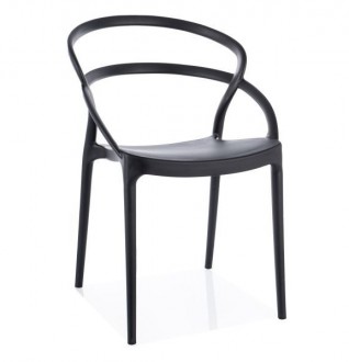 Czarne sztaplowane krzesło z tworzywa Glis Signal