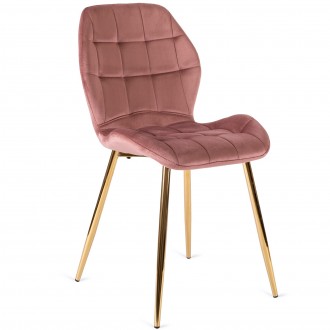 Aksamitne krzesło glamour na złotych nóżkach Lucky