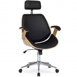 Loftowe krzesło biurowe ze sklejki Fabian dąb złoty