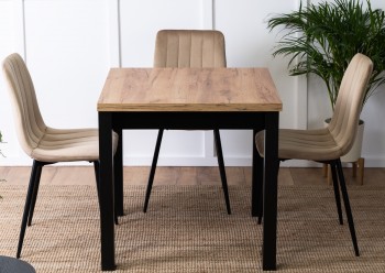 Stół rozkładany w stylu loftowym Max dąb craft/czarny