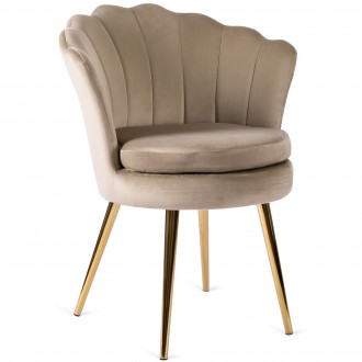 Kubełkowe krzesło glamour typu muszla Viola