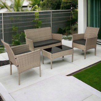 Zestaw mebli ogrodowych - sofa fotele i stolik Natal 010 beż