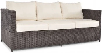 3-osobowa sofa ogrodowa technorattan Malaga brązowa
