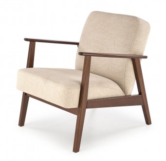 Fotel do salonu z drewnianymi podłokietnikami Milano 1S Halmar